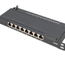 Digitus CAT 6A Slim Patch Panel, geschirmt, 8-Port, 0,5 HE, 10", schwarz