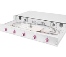 Digitus LWL Spleißbox, 1HE, bestückt, 6x LC DX, OM4