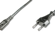 Digitus Netzanschlusskabel, Euro - C7 St/Bu, 1.8m,  H03VVH2-F 0.75qmm, schwarz