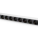 Digitus Steckdosenleiste mit Aluminiumprofil, 8-fach Schutzkontaktsteckdose, 2 m Zuleitung, IEC C20 Stecker