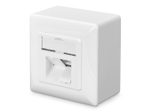Digitus CAT 6 Anschlussdose, geschirmt 2x RJ45, 8P8C, LSA, Reinweiß, Aufputz