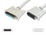 DIGITUS Datatransfer Verlängerungskabel, D-Sub25 St/Bu, 3.0m, Seriell/Parallel, vergossen, be