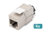 Digitus CAT 6A Keystone Modul, geschirmt, 4 Stück werkzeugfreie Verbindung