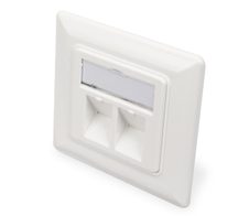 Digitus Leerdose für Keystone Module, Rahmen 80x80 mm + Zentralplatte 50x50 mm