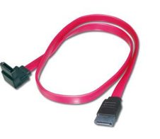 Digitus SATA Anschlusskabel, L-Typ Bu/Bu, 0.5m, 90ø l-gew.-gerade,SATA II/III, ro