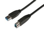 Digitus USB 3.0 Anschlusskabel, Typ A - B St/St, 1.8m, USB 3.0 konform, sw