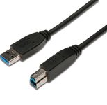 Digitus USB 3.0 Anschlusskabel, Typ A - B St/St, 1.8m, USB 3.0 konform, sw