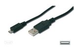 Digitus USB 2.0 Anschlusskabel, Typ A - micro B St/St, 3.0m, USB 2.0 konform, sw