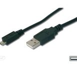 Digitus USB 2.0 Anschlusskabel, Typ A - micro B St/St, 3.0m, USB 2.0 konform, sw
