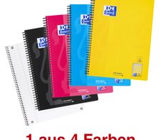 Oxford TOUCH A4+ Collegeblock DIN A4 kariert sonnengelb, rosa, meerblau, schwarz