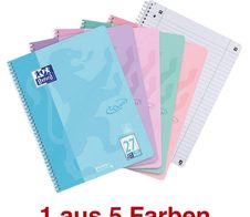 Oxford TOUCH Collegeblock DIN A4 liniert pastell flieder, pastell blau, pastell rosa, pastell grün, pastell koralle