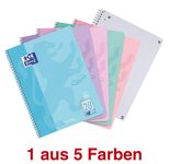Oxford TOUCH Collegeblock DIN A4 kariert pastell flieder, pastell blau, pastell rosa, pastell grün, pastell koralle