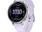 Garmin Venu® 4 Smartwatch Grau/Silber 41 mm mit Schnellwechsel-Silikon-Armband 18 mm Lavendelblau
