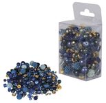 Rayher Perlen-Set Glasperlenmix mit Effektperlen royalblau