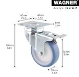 WAGNER® design yourself Apparate-Lenkrolle RO 3775 grau
