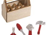 Rayher Dekoartikel Wichtel Mini Werkzeugkiste natur, rot, silber