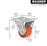 WAGNER® design yourself Schwerlast-Lenkrolle RO 8935 rot