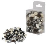 Rayher Perlen-Set Glasperlenmix mit Effektperlen schwarz/weiß