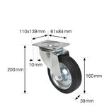 WAGNER® design yourself Transportgeräte-Lenkrolle RO 6160 silber