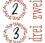 Rayher Bastelset Adventszahlen Transferfolie Zahlen 1 - 4 rot