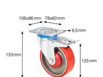 WAGNER® design yourself Schwerlast-Lenkrolle RO 0225 rot