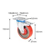 WAGNER® design yourself Schwerlast-Lenkrolle RO 0225 rot