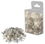 Rayher Perlen-Set Glasperlenmix mit Effektperlen weiß