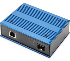 Digitus Industrieller Gigabit Ethernet PoE+ Medienkonverter SFP Open Slot, ohne SFP Modul