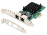 Digitus Gigabit Ethernet PCI Express Card, 2-Port 32-bit, Low Profile Bracket, Intel Chipsatz