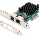 Digitus Gigabit Ethernet PCI Express Card, 2-Port 32-bit, Low Profile Bracket, Intel Chipsatz