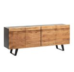 WOHNLING Sideboard WL7.057 Akazie Massivholz 180x75x45cm