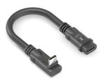 PureLink USB-C auf USB-C M/F 90° Auf/Ab-Portsaver - USB4 Gen 2x2, 5A, EPR 240W, 20G, DP Alt-Mode - PureInstall MicroX4 - schwarz