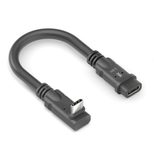 PureLink USB-C auf USB-C M/F 90° Auf/Ab-Portsaver - USB4 Gen 2x2, 5A, EPR 240W, 20G, DP Alt-Mode - PureInstall MicroX4 - schwarz