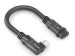 PureLink USB-C auf USB-C M/F 90° Links/Rechts-Portsaver - USB4 Gen 2x2, 5A, EPR 240W, 20G, DP Alt-Mode - PureInstall MicroX4 - schwarz