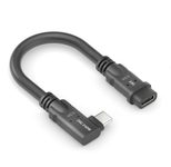 PureLink USB-C auf USB-C M/F 90° Links/Rechts-Portsaver - USB4 Gen 2x2, 5A, EPR 240W, 20G, DP Alt-Mode - PureInstall MicroX4 - schwarz
