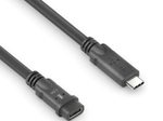 PureLink USB-C auf USB-C M/F Kabel - USB4 Gen 2x2, 5A, EPR 240W, 20G, DP Alt-Mode - PureInstall MicroX4 - schwarz - 1,50m