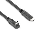 PureLink USB-C auf USB-C 90° Auf/Ab-Kabel - USB4 Gen 2x2, 5A, EPR 240W, 20G, DP Alt-Mode - PureInstall MicroX4 - schwarz - 2,00m
