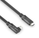 PureLink USB-C auf USB-C 90° Links/Rechts-Kabel - USB4 Gen 2x2, 5A, EPR 240W, 20G, DP Alt-Mode - PureInstall MicroX4 - schwarz - 2,00m