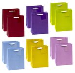 TSI Geschenktüten TRENDFARBEN dunkelrot, lia, grün, hellblau, gelb, rosa 18,0 x 23,0 cm, 12 St.