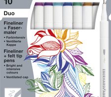 EBERHARD FABER Duo Fineliner 0.4 + 1.0 mm farbsortiert