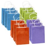 TSI Geschenktüten STREIFEN blau,grün, orange, lila 18,0 x 23,0 cm, 12 St.