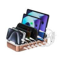 4smarts Ladestation Team 100W 5C/1A inkl. 6 Kabel kupfer