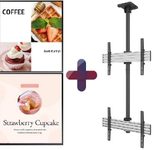 Samsung Doppel-Display 2x BE55D-H Smart Signage TV 139,7 cm 55 Zoll + Neomounts NMPRO-C12 Dual Halterung vertikal & 80 cm Verlängerungsrohr