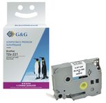 G&G Schriftband ersetzt Brother TZe-221, 9,0 mm, schwarz auf weiß