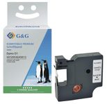 G&G Schriftband D1 ersetzt Dymo 45013/S0720530 10286, 12,0 mm, schwarz auf weiß, 1 St.