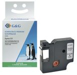 G&G Schriftband ersetzt Dymo D1 S0720500/45010, 12,0 mm, schwarz auf transparent