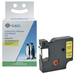 G&G Schriftband ersetzt Dymo D1 S0720580/45018, 12 mm, schwarz auf gelb