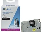 G&G Schriftband ersetzt Brother TZe-335, 12 mm, weiß auf schwarz