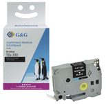 G&G Schriftband ersetzt Brother TZe-335, 12 mm, weiß auf schwarz
