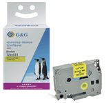 G&G Schriftband ersetzt Brother TZe-631, 12 mm, schwarz auf gelb